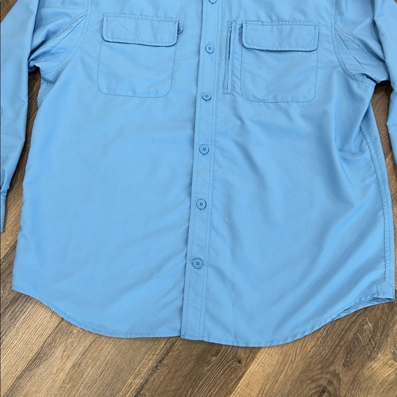 Duluth Trading Blue Long Sleeve Button-Up Shirt 35% Coolplus - Picture 2 of 16